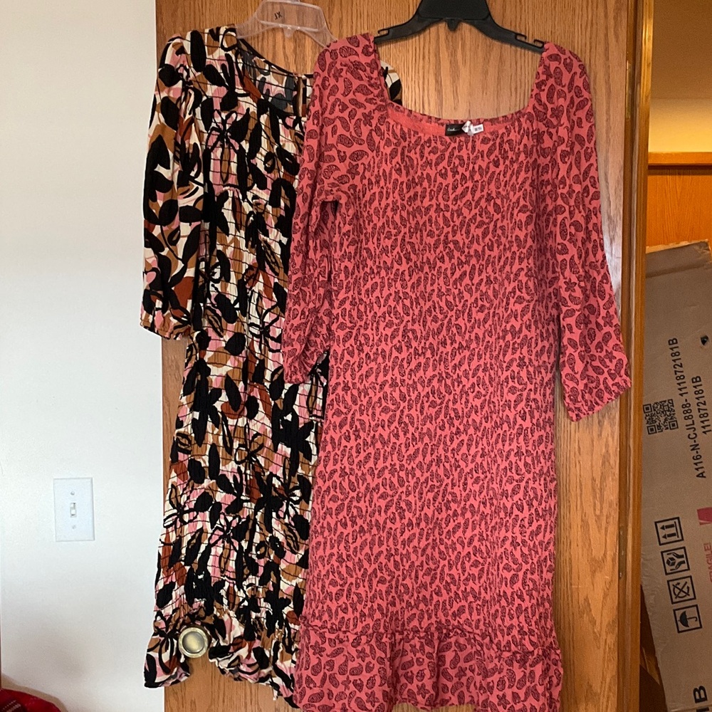 Piper & Scoot Lot of Two Ruched Long Sleeve Dresses